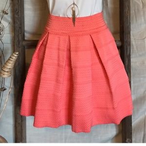 Honey Punch Coral/Sherbet Stretchy Mini Skirt